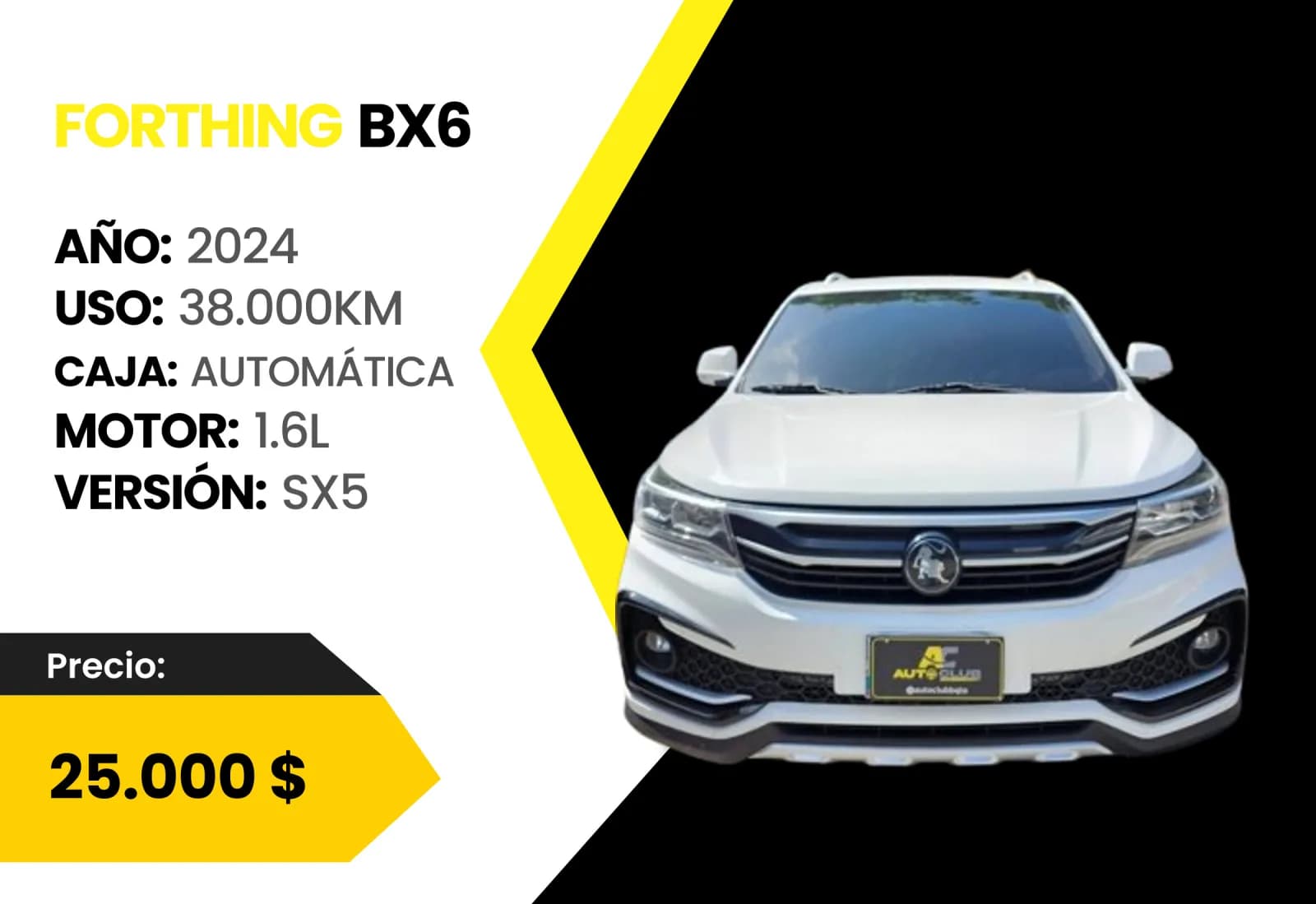 Forthing Bx6 2024 Sx5 en venta en Auto Club Barquisimeto